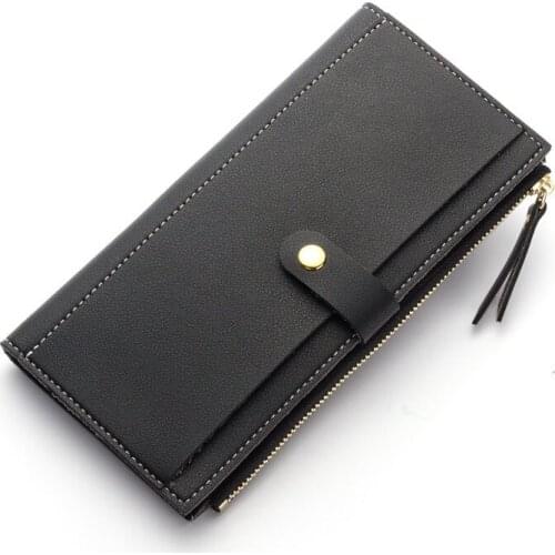 10PCS / LOT Long Wallet for Women Luxury Designer Fashion Hasp Zipper Leather Wallet Female Clutch Coin Purse Money Bag