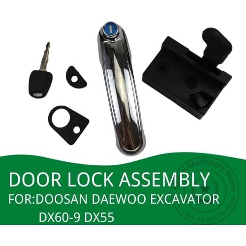Excavator Daewoo Doosan DX55 DX60-9 Cab Door Lock Assembly Lock Block Outside Handle Lock Core Accessories