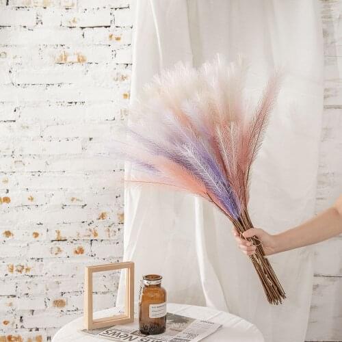 Artificial Pampas Grass Bouquet Valentines Day Wedding Simulation Fake Flower Reed Plant Home Party Vase Decoration Ornaments
