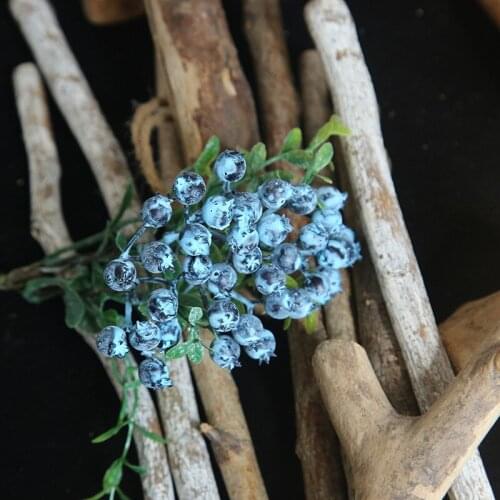 Artificial Berries Branch Fake Flower Christmas Fruit Berry Small Foam Flowers Decoration Wedding Home Table Plant Arrangment