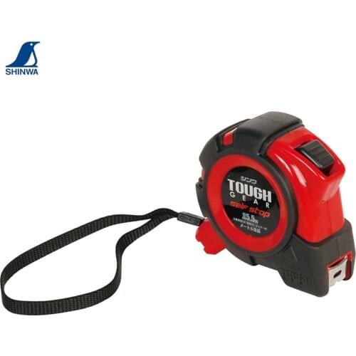 SHINWA Penguin Metric Tape Measure Ruler TOUGH GEAR Automatic Stop Shock Protector Belt Clip Hand Strap 5.5M