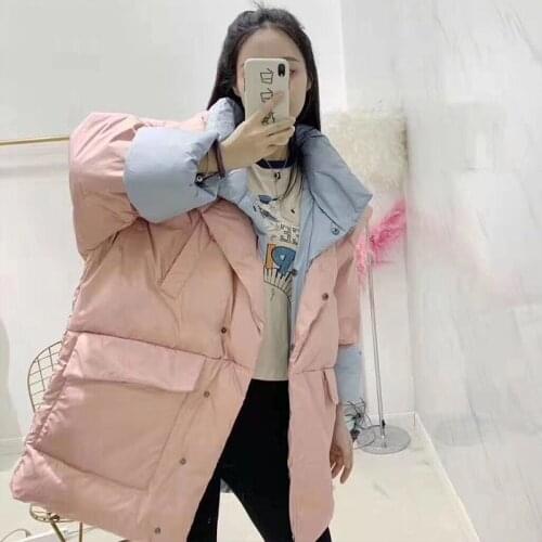 JuneLove Winter Jacket Vintage Women White Duck Down Parkas Female Stand Collar Thick Warm Snow Down Down Jackets Outerwears