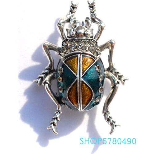 Classic Jewelry Rhinestone Vintage Insect Brooch Multi Color Women Painted Pin Lady Gifts Overcoat Accessories Corsage Ornaments