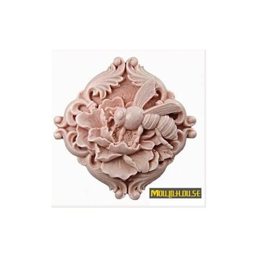 Square Bee drama leaves and flower shape soap silicone mold soap mould