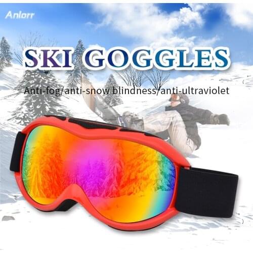 Ski goggles double layers UV400 anti-fog big mask glasses snow men women Pro adjustable HD