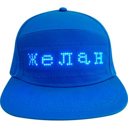 USB Rechargeable Bluetooth App Control Party Baseball Cap Digital Scrolling Messages Light Up Luminous Display Led Hats