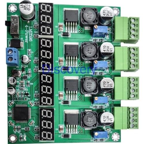 LM2596 Multi-channel Switching Power Supply Four-channel Digital Display DC-DC Adjustable Step-down Output Power Module