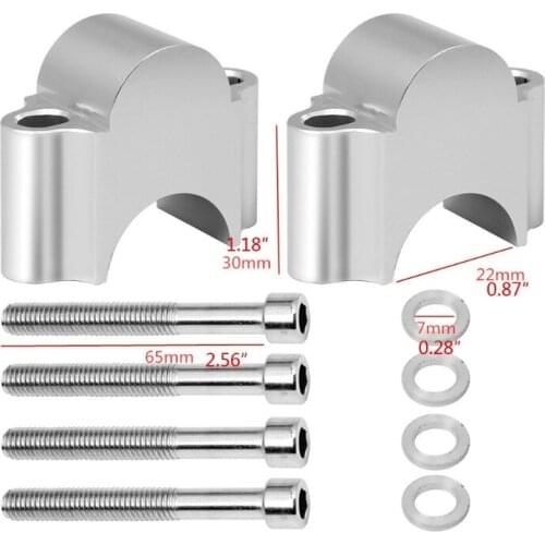 Motorcycle Handlebar Riser Kit Universal Bar Clamps 22mm For Motorcycle ATV Scooter 30mm Rise