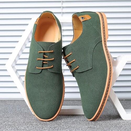 Men Big Shoes Size 47 48 British Style Lace Up Mens Suede Casual Derby Shoes Nubuck Leather Leatherette Man Vulcanized Sneakers