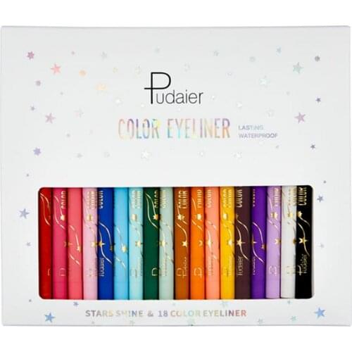 18 Colors Eyeliner Set Matte Long Lasting Liquid Eyeliners Waterproof Liquid Colorful Eye Liner Pencil Set Makeup Cosmetics
