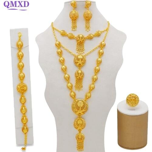 Indian jewelry dubai gold jewelry women fashion necklace fine jewelry sets 24k gold jewelry sets