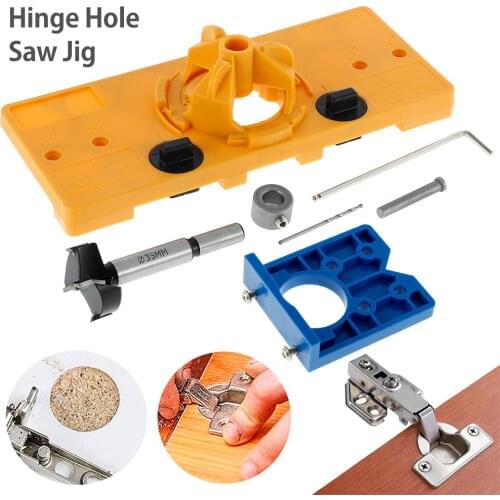 Concealed 35MM Cup Style Hinge Jig Boring Hole Drill Guide + Forstner Bit Wood Cutter Carpenter Woodworking DIY Tools