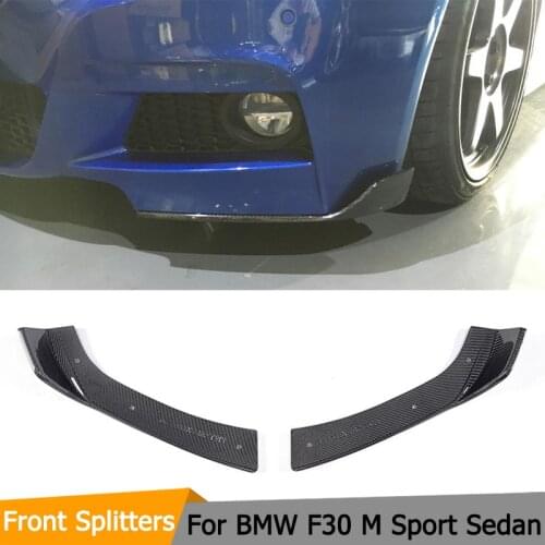 Carbon Fiber Front Splitters Lip Flaps Cupwings for BMW 3 Series F30 320i 325i 328i 335i M Sport Only Sedan 4-Door 2013-2017
