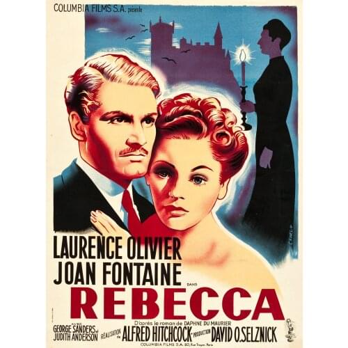 Retro Old Movie Rebecca Classic Poster Vintage Retro Poster Canvas Painting DIY Wall Paper Posters Home Gift Decoration