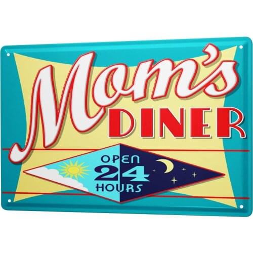 SINCE 2004 Tin Sign Metal Plate Decorative Sign Home Decor Plaques Food Restaurant Decoration Mom 's Diner Open Day