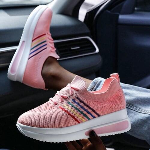 SAGACE 2021 Women Shoes Fashion Breathable Mesh Straps Thick Sole Casual Comfortable Sneakers Sport Running Shoes Tenis Feminino