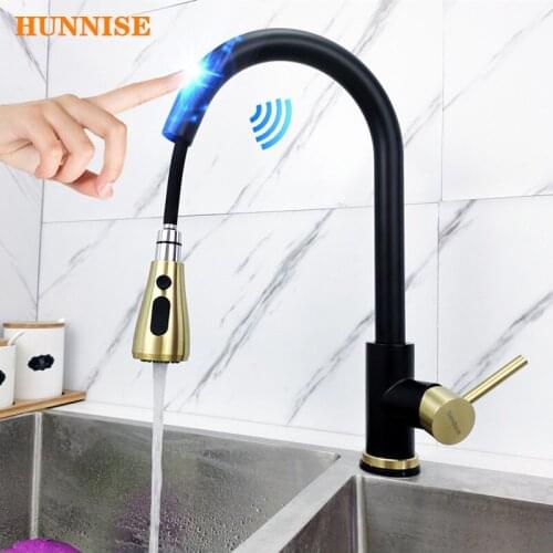 Touch Kitchen Mixer Tap Stainless Steel Black Gold Kitchen Faucet Smart Touch Kitchen Faucets Sensor Pull Out Kitchen Faucets