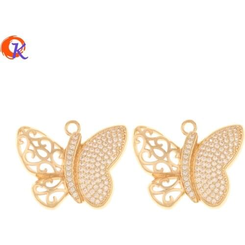 Cordial Design 20Pcs 23*29MM CZ Charms/Jewelry Accessories/Earring Findings/Butterfly Shape/Hand Made/DIY Pendant For Necklace