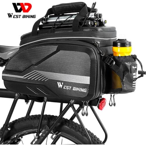 WEST BIKING Bicycle Bag Waterproof Large Capacity EVA Hard Shell Rear Seat Rack Bike Bags Outdoor Travel Cycling Package