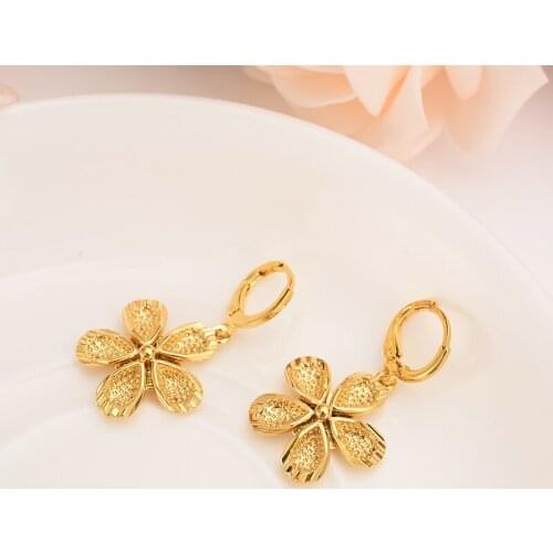 Vintage flower drop earring Ethiopian/Nigeria/Kenya /Ghana Gold color Dubai african Arab Middle Eastern Jewelry Mom Gifts