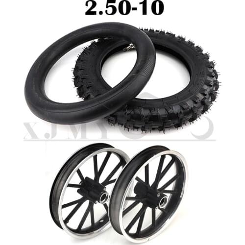 High Quality Rubber Motorcycle Tyre 2.50-10 Inner Tube Outer Trye,front and Rear Wheel ,wheel Hub