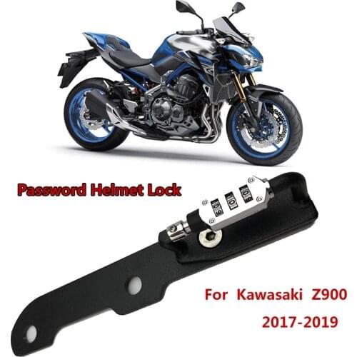 Motorcycle Helmet Lock Password Mount Hook Black Side Anti-theft Security Fits For Kawasaki Z900 Z 900 2017 2018 2019