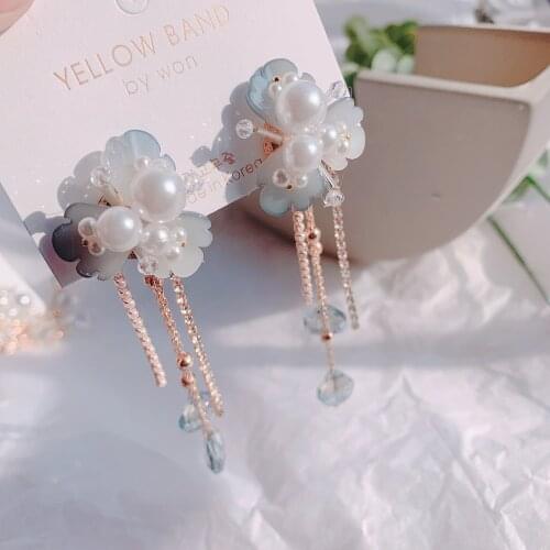 Earrings for Women Rhinestones Long Tassel Dangle Earrings Wedding Jewelry