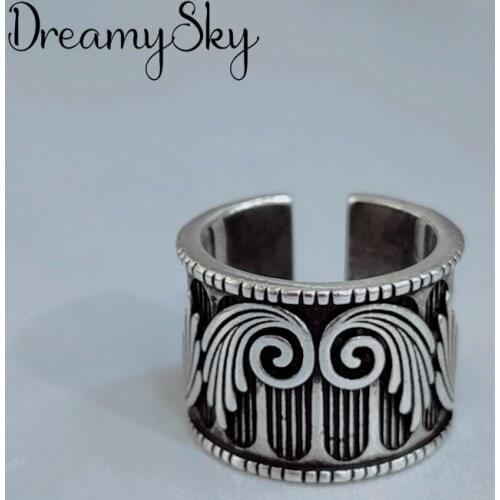 DreamySky Bijoux Boho Style Silver Color Big Wings Rings For Women Gifts Large Adjustable Finger Rings
