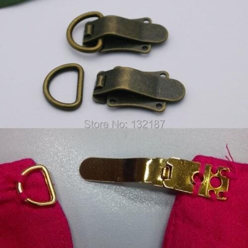 20sets/lot metal brass hook alloy D ring dress open/close hook and ring antique brass/bronze color free shipping HE-014