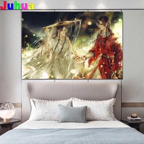 5D DIY diamond mosaic Tian Guan Ci Fu Image,Fantasy world Handmade square Diamond painting Cross Stitch Diamond Embroidery