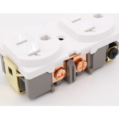 Free shipping 2 pieces HiFi copper Plated US 20A AC Duplex Receptacles Wall Outlet Power Distributor