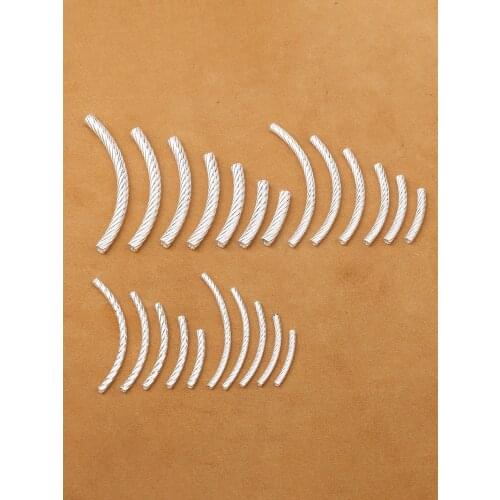 Wholesale Batch S925 Sterling Jewelry Thai Silver Diy Exotic Accessories Bracelet 2/4mm Round Elbow Twisted Tube