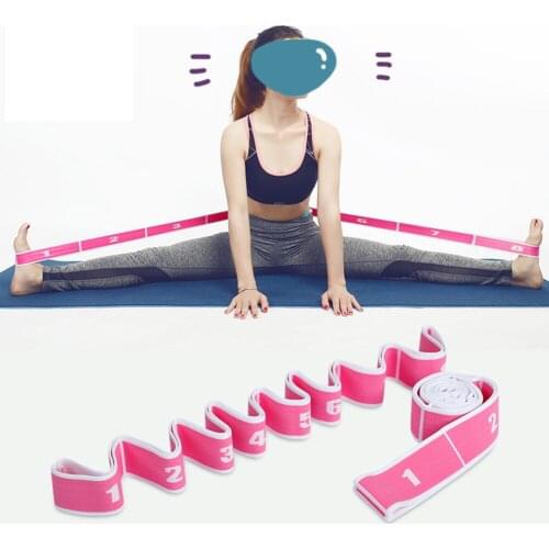 Elastic Yoga Fitness Resistance Band 8-Loop Training Strap Tension Resistance Exercise Stretching Band for Sports Dancing