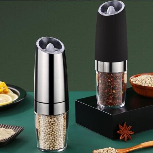 Electric Automatic Pepper Grinder Salt And Pepper Millers LED Light Spice Grain Mills Porcelain Grinding Core Mill Kitchen Tools