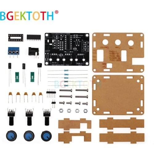 Function Signal Generator DIY Kit Sine/Triangle/Square Output 1Hz-1MHz Signal Generator Adjustable Frequency Black XR2206
