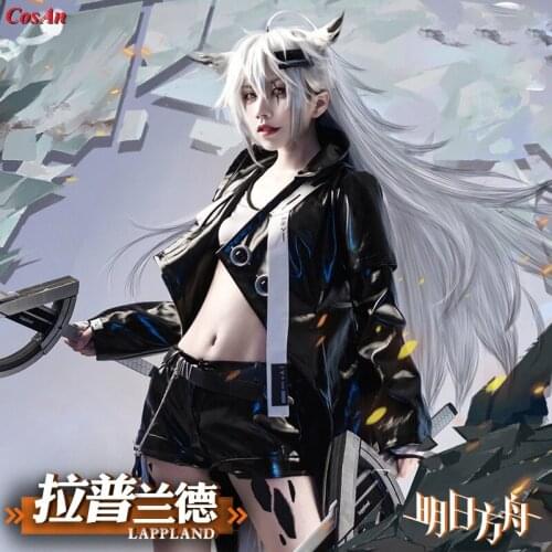 Hot Game Arknights Lappland Cosplay Costume The High Quality Black Battle Uniform Dress Female Party Role Play Clothing S-XL