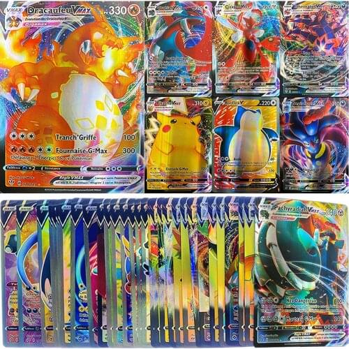 French Version Pokemon V VMAX Card Box Pokémon Francaise Shining Card TAG TEAM GX MEGA EX Display Carta Playing Game Childer Toy