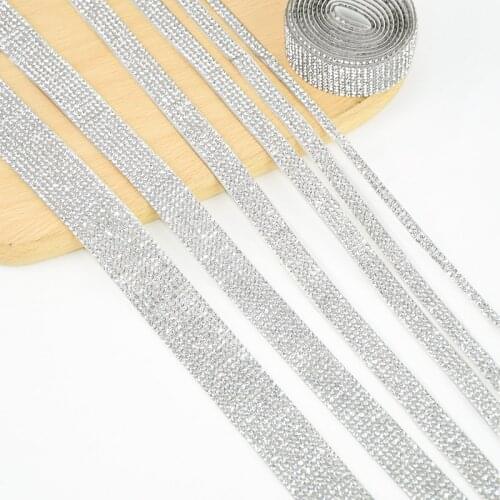 1Yard Shiny Rhinestone Chain Sticker Crystal Self-Adhesive Tape For Wedding Party Home Decor DIY Dress Clothes Shoes Accessories