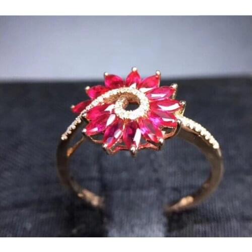 Ruby Ring Free Shipping Natural Real Ruby925 sterling silver gemstone 14pcs (2.5*5MM) Gemstone