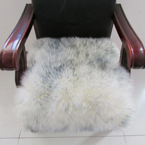 Artificial Sheepskin Fluffy Area Rugs Soft Car Chair Seat Cushion Window Mat Pad for Home Living Room Car Hotel Decor - 40x40cm