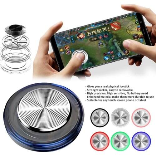 Round Game Joystick Metal Button Mobile Controller Mini Touch Screen Joystick Suction Cup Clip-on Clamp For Smartphone Tablet