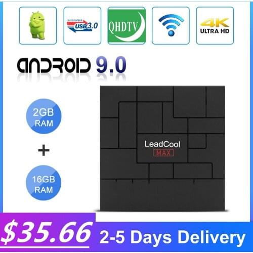 Leadcool Mini Android 8.1 TV Box RK3328A Quad Core Smart TV Box QHD HD 2.0 Support 2.4G Wifi 4K Media Player