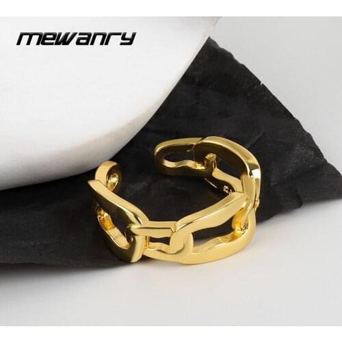 Mewanry 925 Sterling Silver Couples Rings INS Fashion Hip Hop Vintage Hollow Chain Design Party Jewelry Birthday Gifts Wholesale
