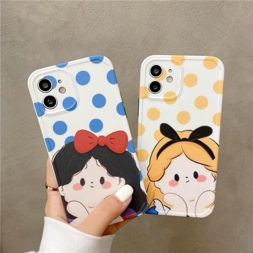 Cute Cartoon Funny Girl Soft IMD Phone Case For iPhone 12 11 Pro Max X XR XS Max Mini Lovely Back Cover For iPhone 7 8 Plus Case