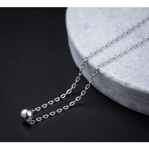 Tassina Minimalist Round Neckless Korean Style Stainless Steel Silver Color Engagement Necklaces Pendants For Female Women