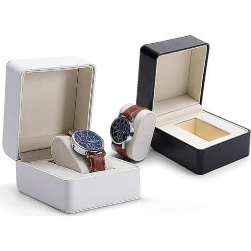 Fashion PU Leather Watch Box Square Portable Gift Display Packaging Case for Wrist Watch