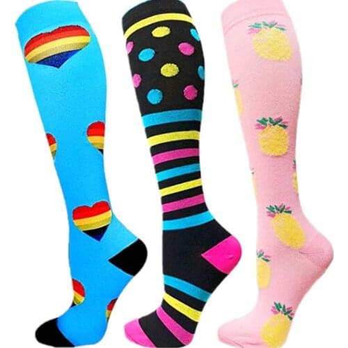 Men Women Compression Socks Fit For Golf Rugby Sports For Anti Fatigue Pain Relief Knee Stockings Travel Socks Crossfit socks