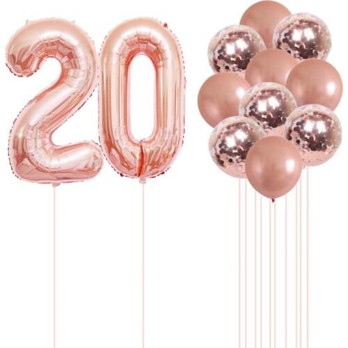 20 30 50 80 100 Years Old Rose Gold Sweet Set Confetti Balloons Boy and Girl Years Old Birthday Party anniversary Decorations