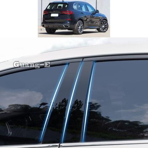 For Bmw X5 Xdrive G05 2019 2020 2021 2022 Car PC Material Pillar Post Cover Door Trim Window Piano Black Molding Sticker Plate