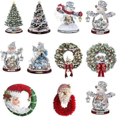 Merry Christmas Crystal TreeWall Stickers Window Glass Festival Wall Mural Art New Year Christmas Home Decorations Stickers